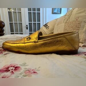 Sam Edelman Gold Loafers Size 10